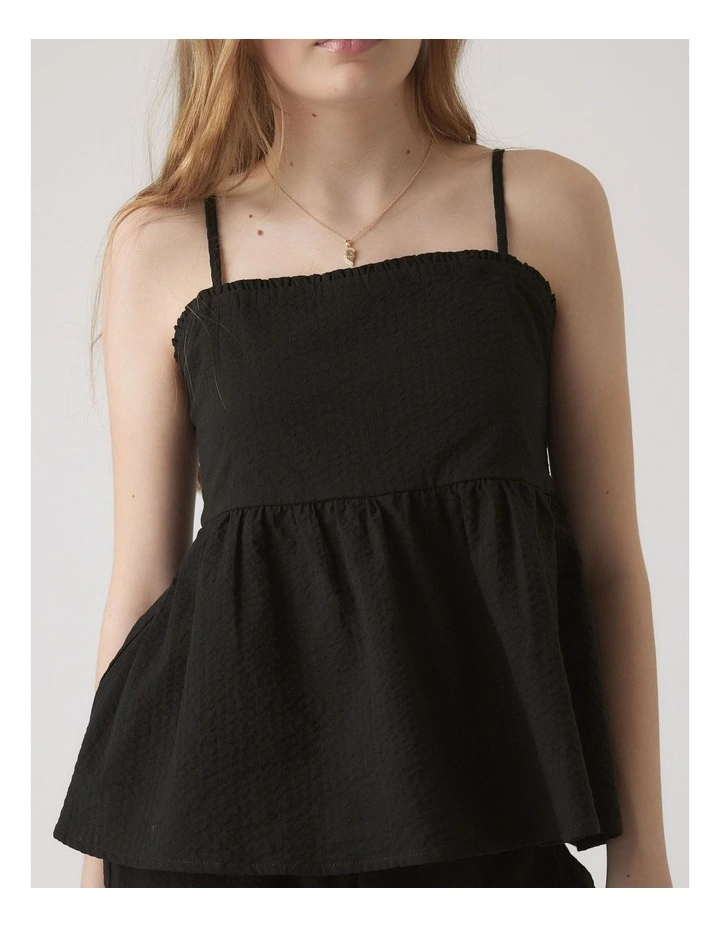 Nina Strappy Top in Black image 3