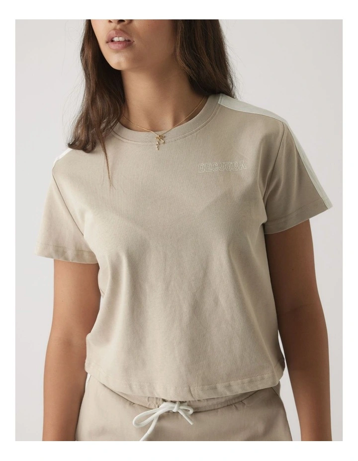 Boxy Tee in Beige image 3
