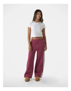 Wide Leg Track Pant in Pink