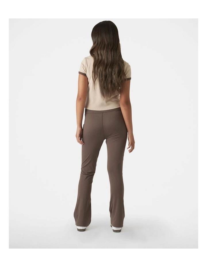 Cropped Ringer Tee in Beige image 2