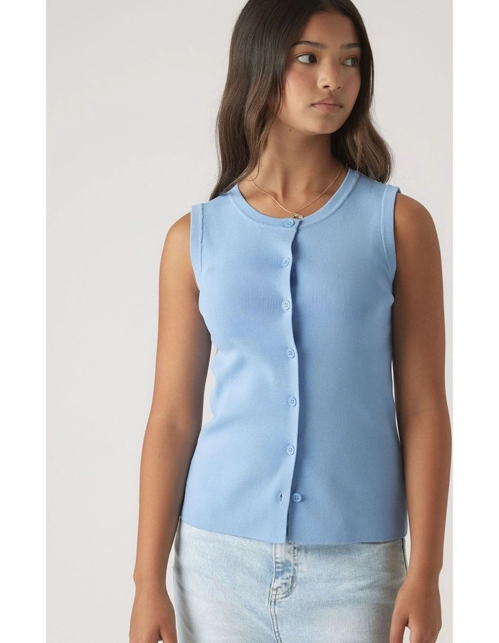 Molly Knit Vest in Blue image 3