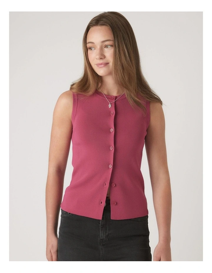 Molly Knit Vest in Pink image 3