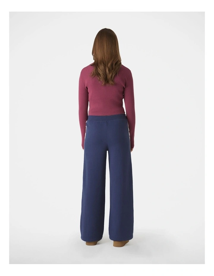 Wide Leg Track Pant in Blue image 2