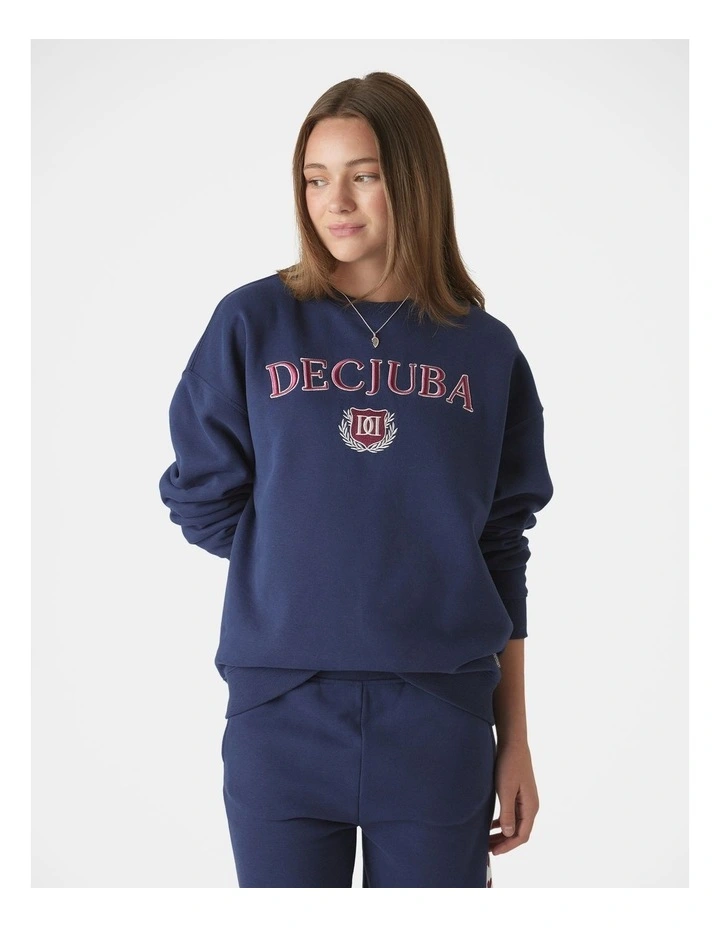 Oversized Sweat Top in Blue image 3