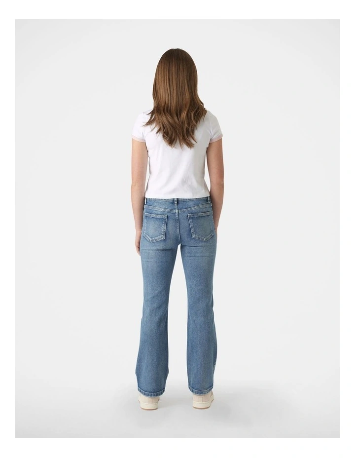 Cropped Ringer Tee in White image 2