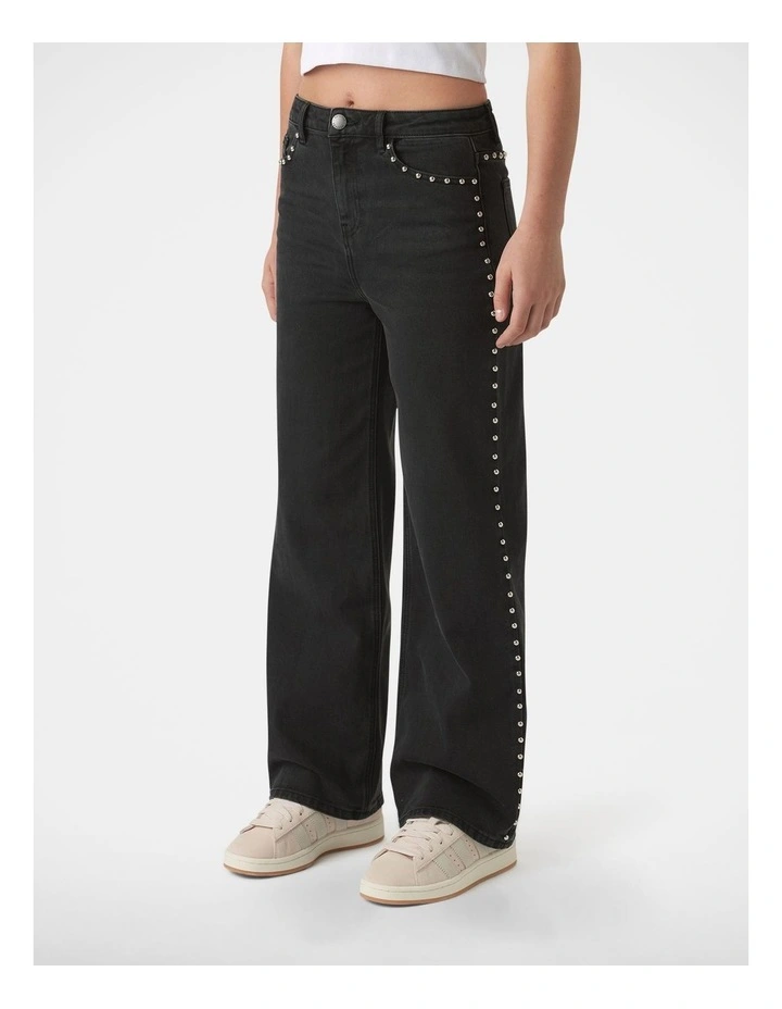 Hailey Studded Jean in Black image 3