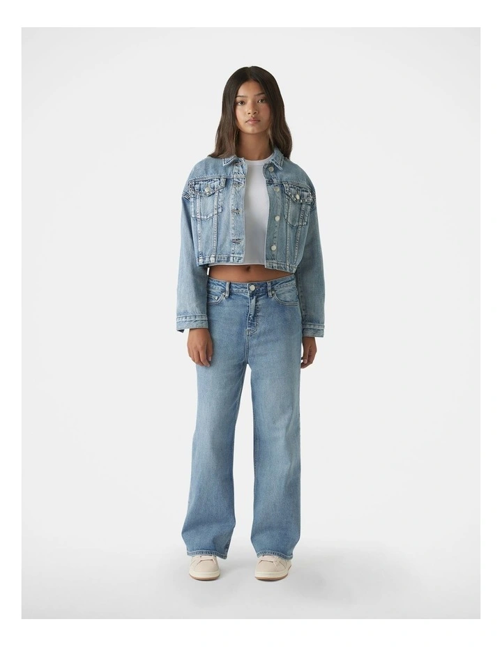 Studded Denim Jacket in Blue image 1