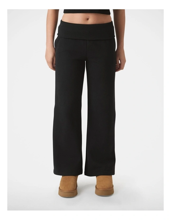 Rolled Waist Track Pant in Black image 3