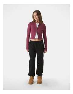 Elastic Cuff Track Pant in Black