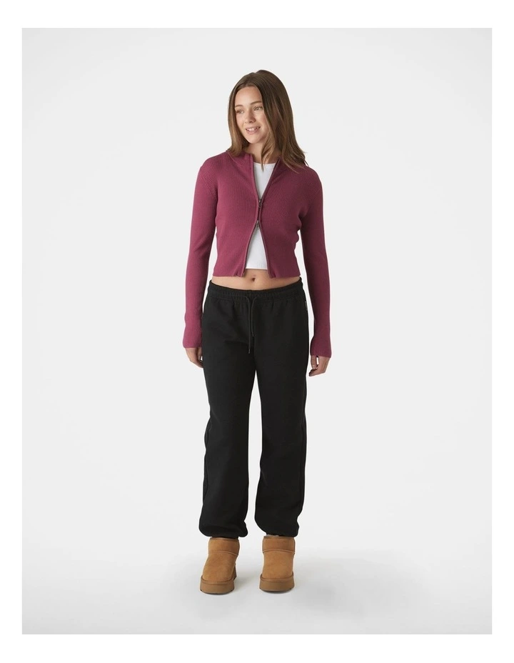 Elastic Cuff Track Pant in Black image 1