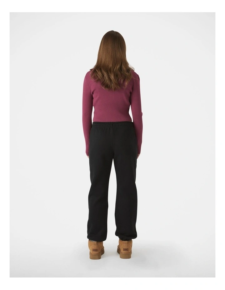 Elastic Cuff Track Pant in Black image 2