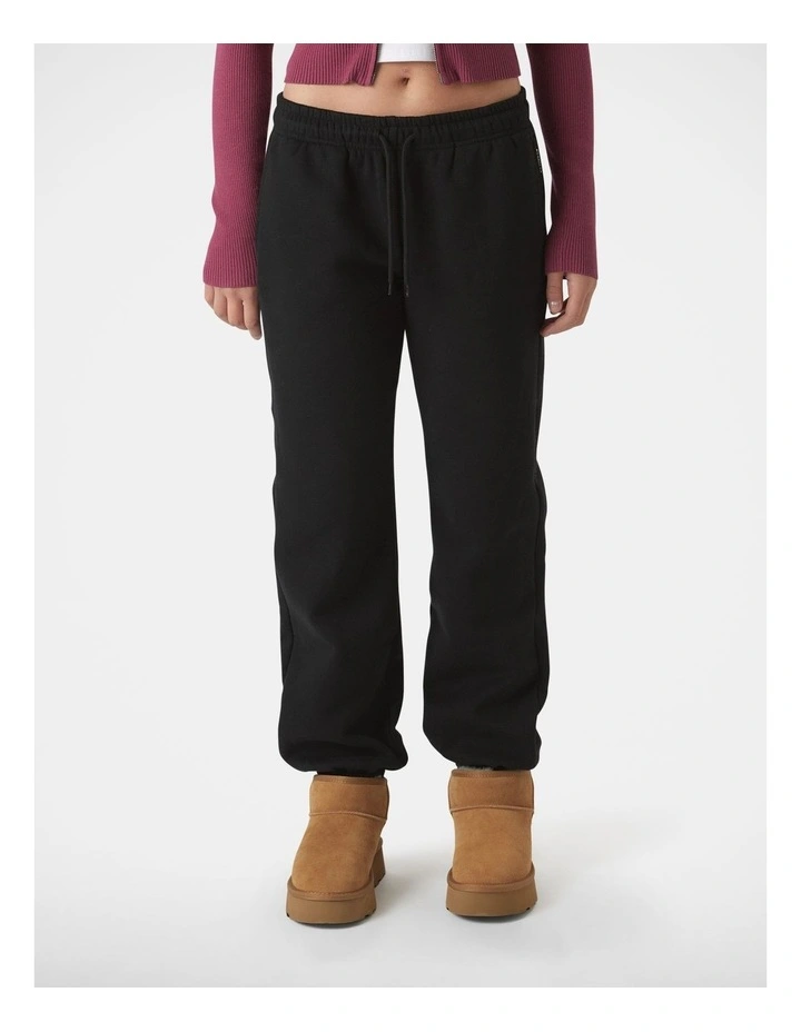 Elastic Cuff Track Pant in Black image 3