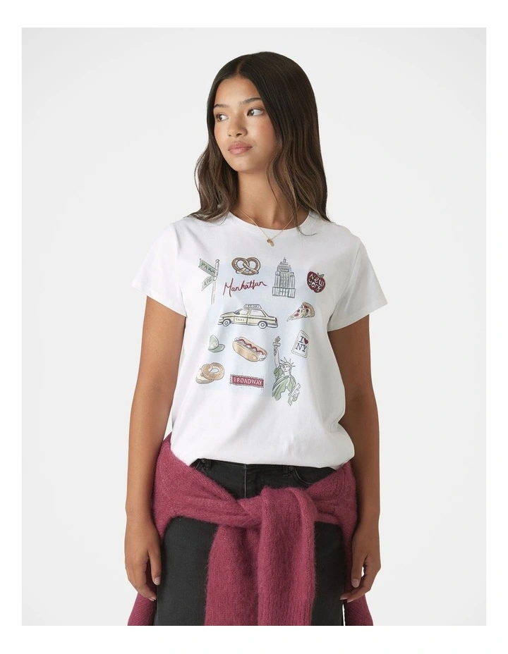 New York City Tee in White image 3