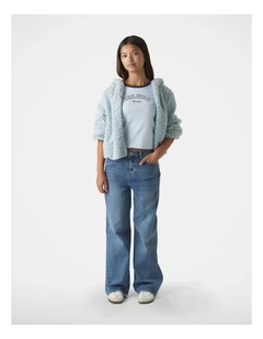 Crop Ringer Tee in Blue