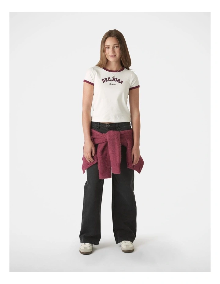 Crop Ringer Tee in White image 1