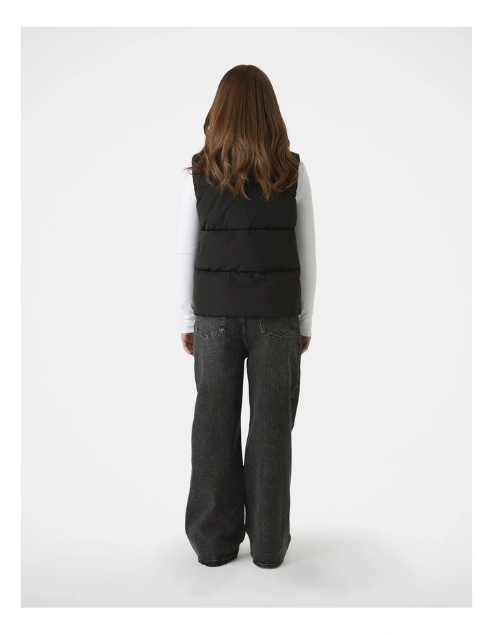 Hooded Puffer Vest in Black image 2