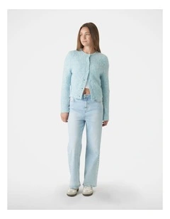 Mia Fluffy Cardigan in Blue