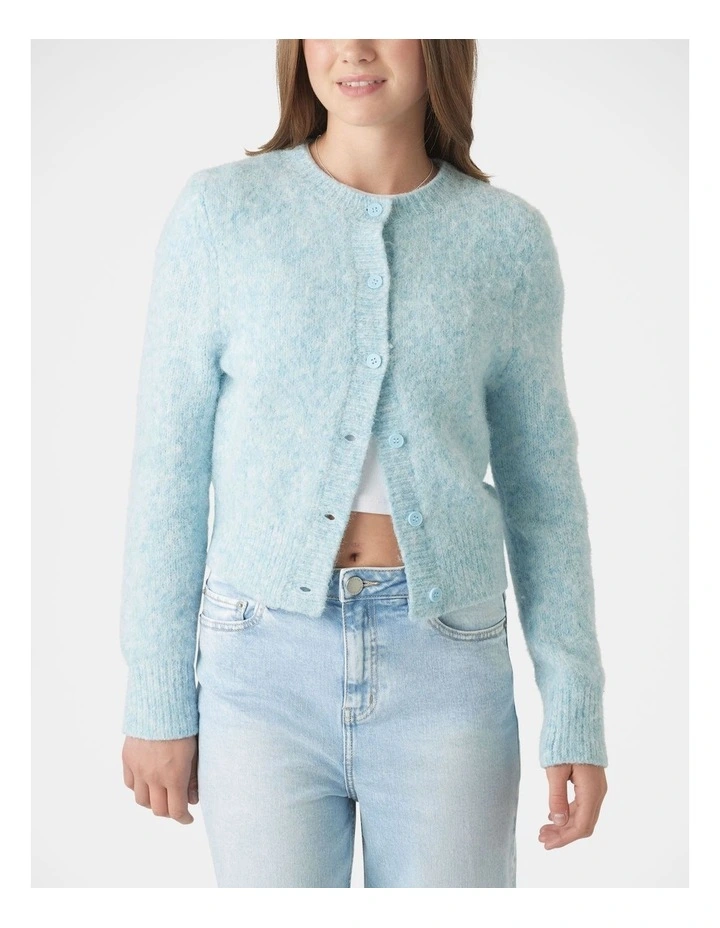 Mia Fluffy Cardigan in Blue image 3