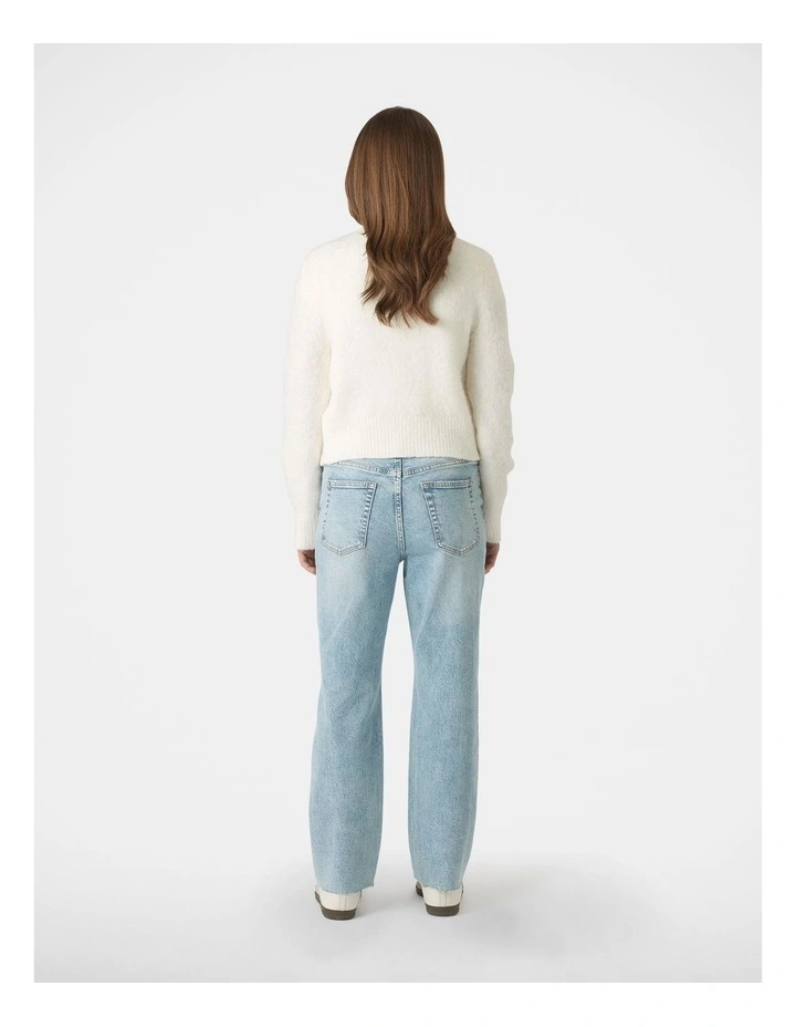 Mia Fluffy Cardigan in Cream image 2