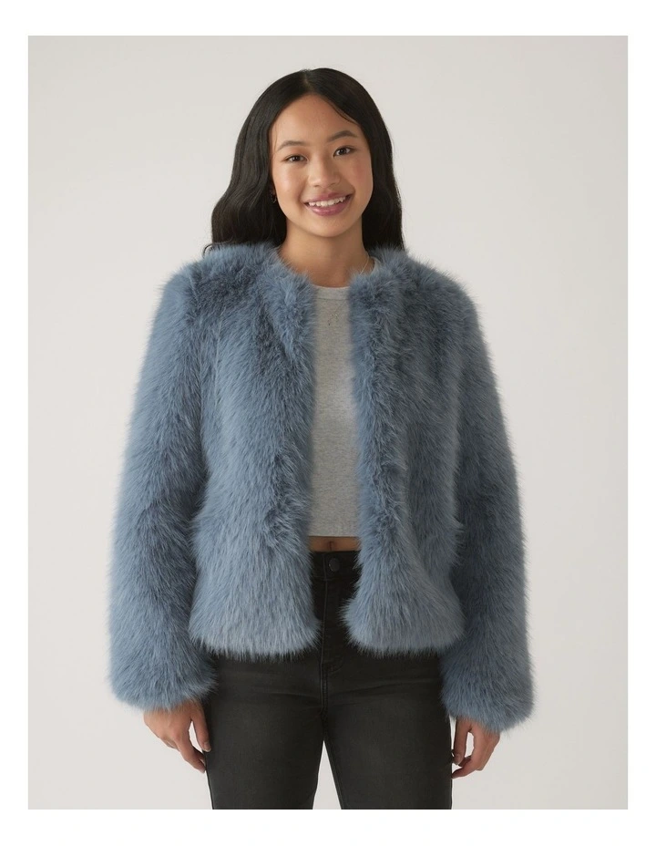 Girls Natasha Faux Fur Jacket image 3