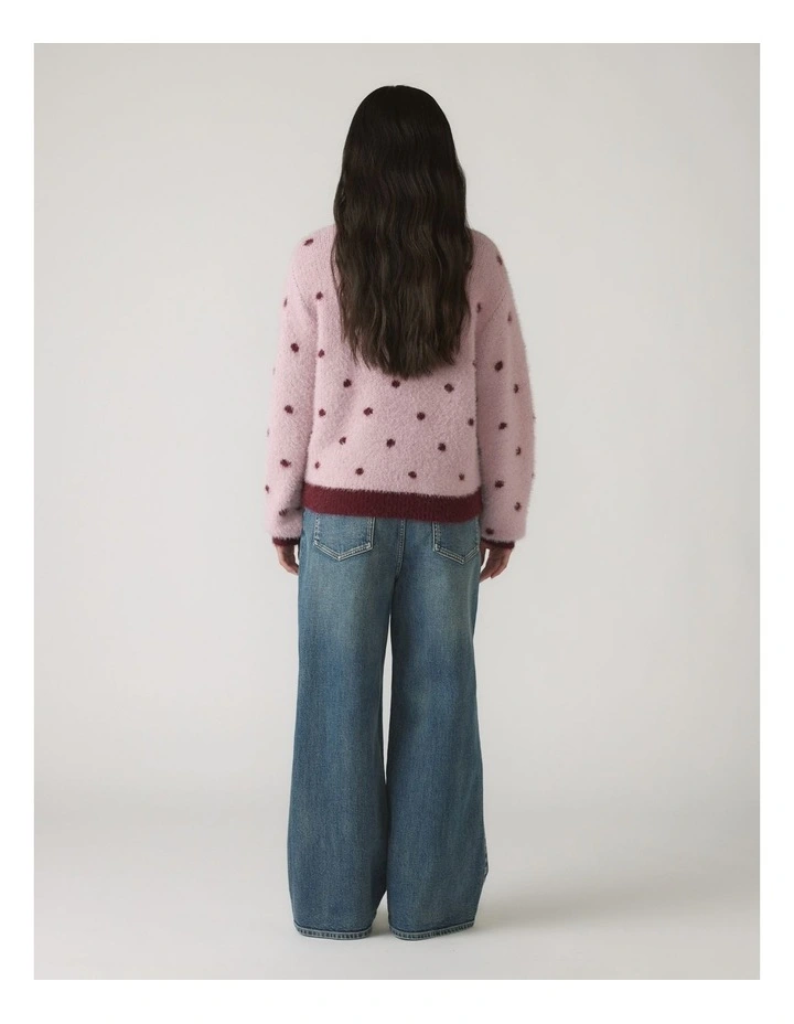 Girls Fluffy Crew Knit Jumper image 2