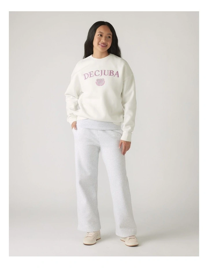 Oversized Sweat Top in Cream image 1