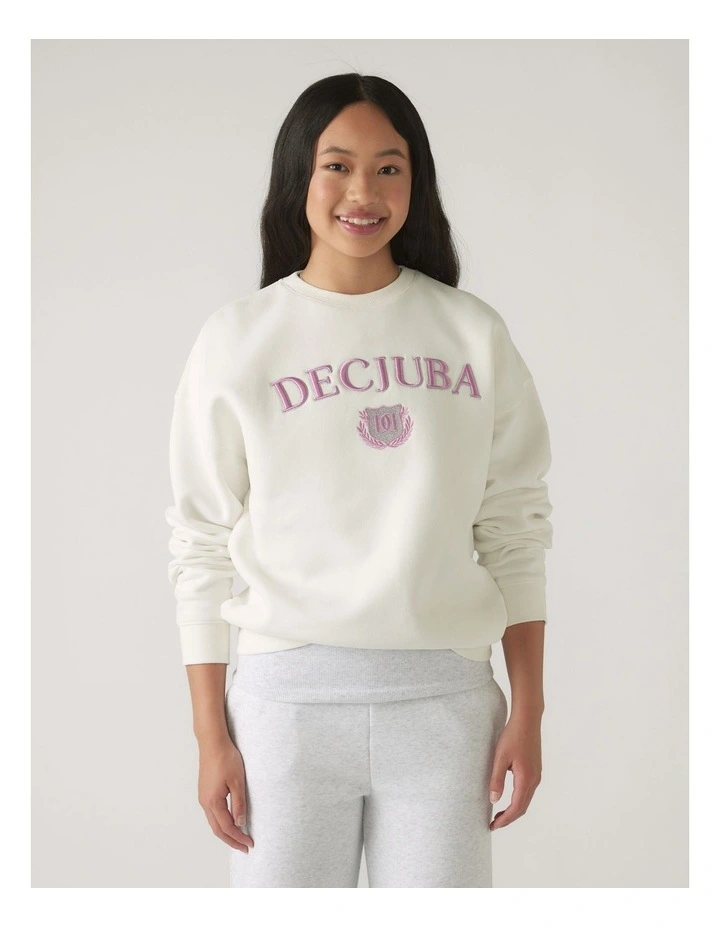 Oversized Sweat Top in Cream image 3