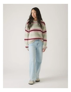 Fluffy Crew Knit Jumper in Multi