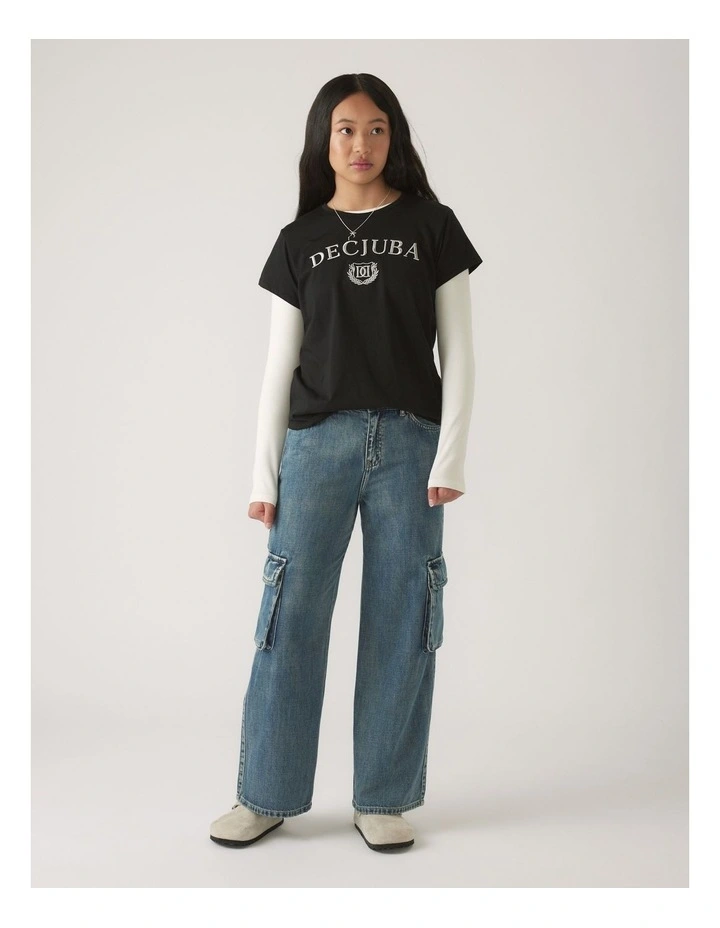 Bella Denim Cargo in Blue image 1