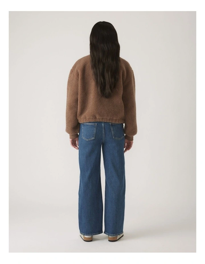 Borg Teddy Zip Through in Beige image 2