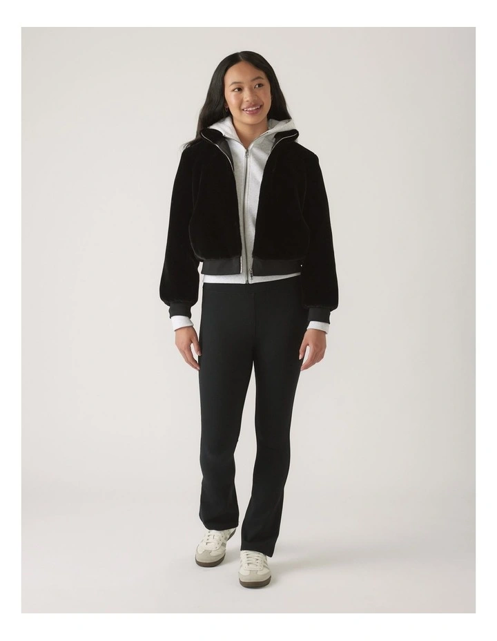 Girls Faux Fur Zip Up Jacket image 1