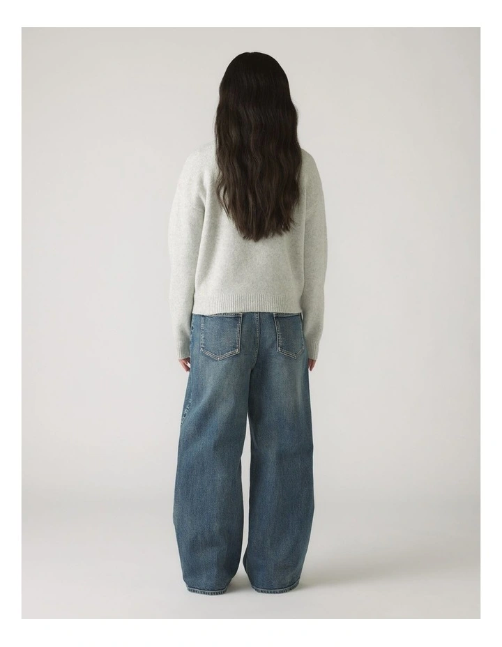 Amore Crew Knit Sweater in Ice Grey Marle image 2