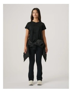 Girls Embossed Tee in Black