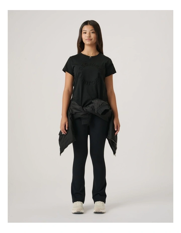 Girls Embossed Tee in Black image 1