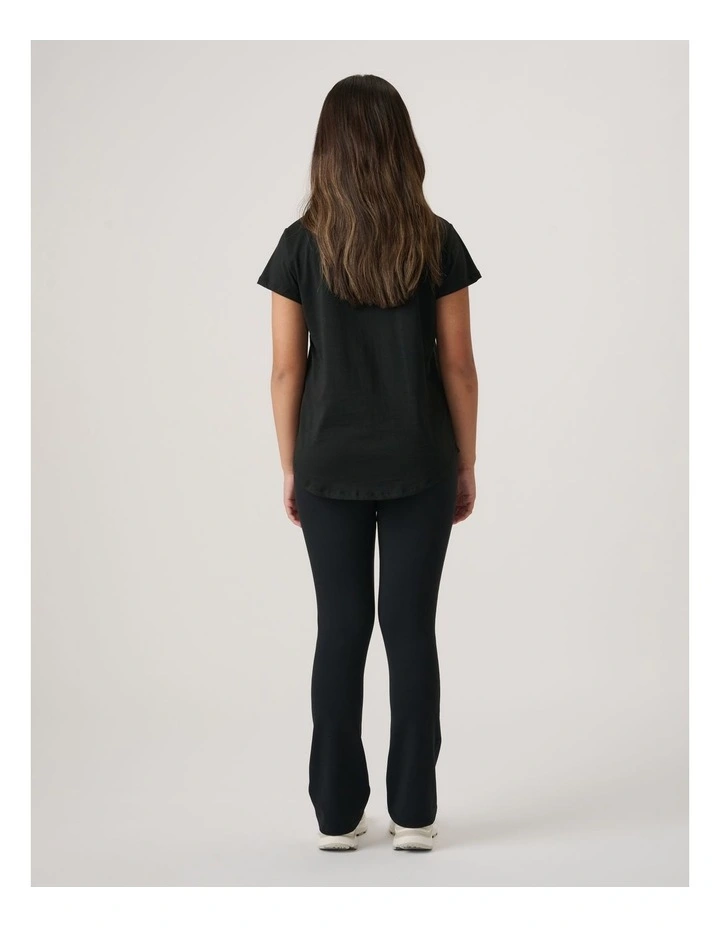 Girls Embossed Tee in Black image 2