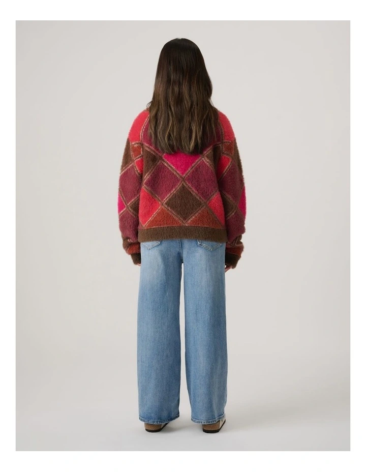 Girls Fluffy Crew Knit Jumper image 2