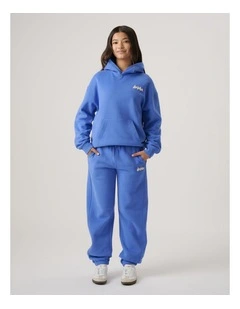 Girls Balloon Leg Track Pant in Cornflower Blue
