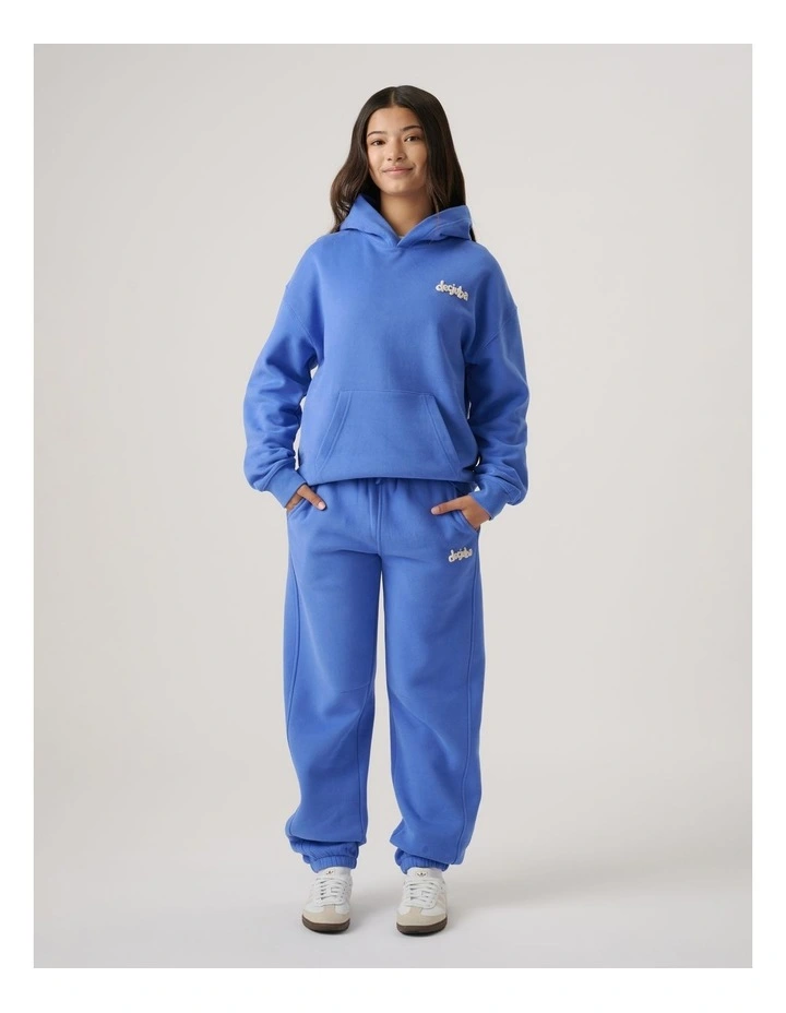 Girls Balloon Leg Track Pant in Cornflower Blue image 1