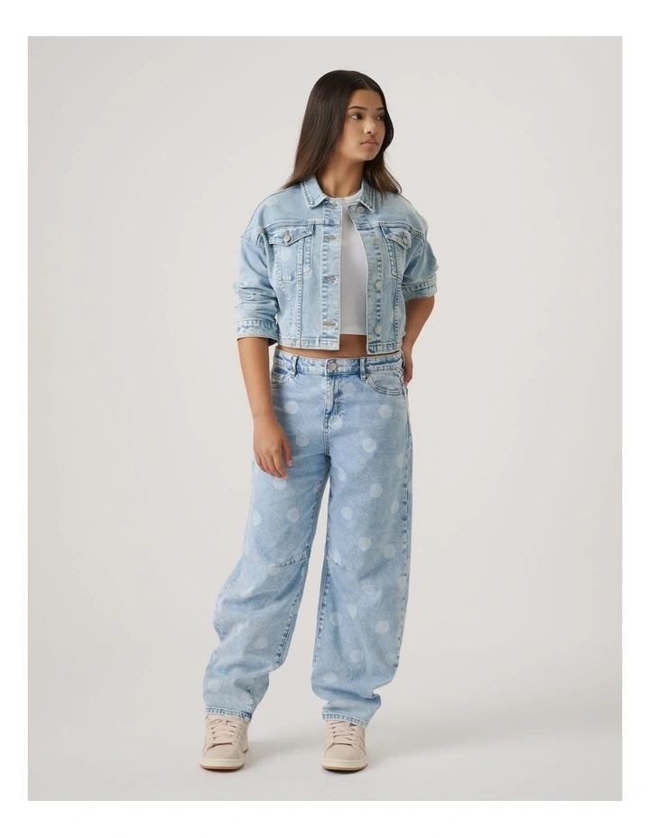 Girls Cropped Denim Jacket image 1