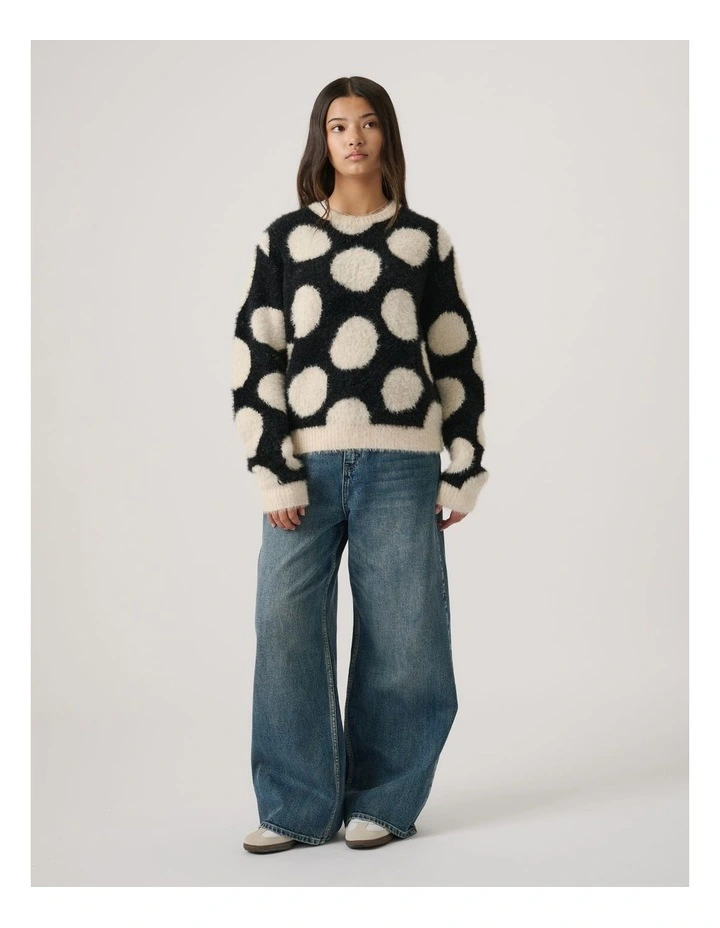 Girls Fluffy Crew Knit Jumper image 1