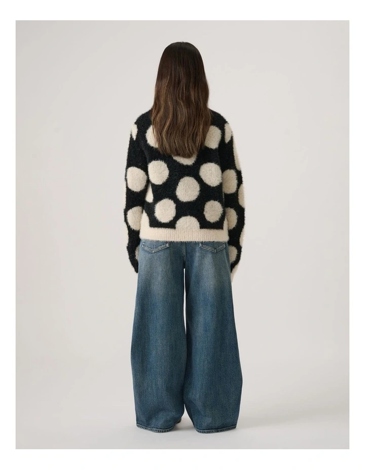 Girls Fluffy Crew Knit Jumper image 2