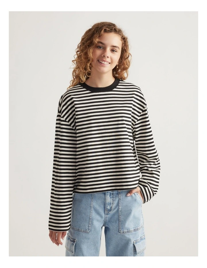 Girls Long Sleeve Boxy Tee image 3