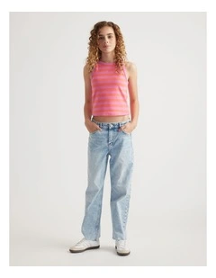 Girls Ava Rib Racer Tank