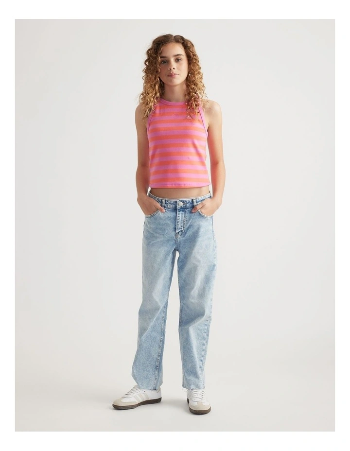 Girls Ava Rib Racer Tank image 1