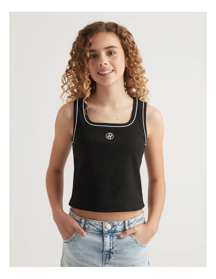 Girls Ava Rib Scoop Tank image 3