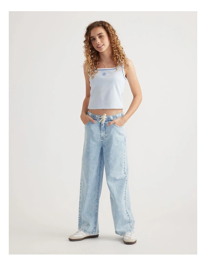 Girls Ava Rib Scoop Tank image 1