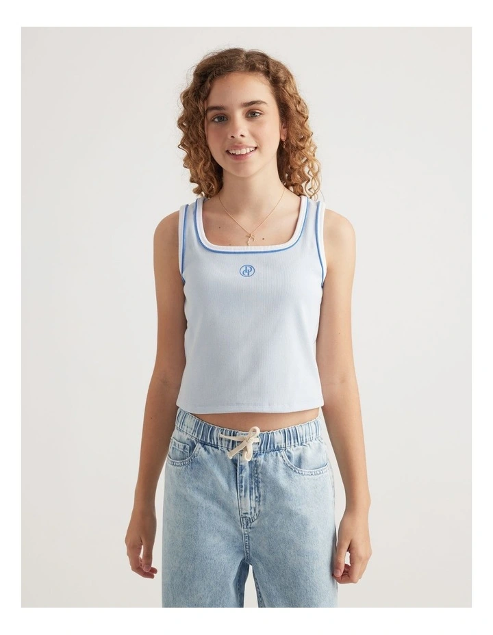 Girls Ava Rib Scoop Tank image 3