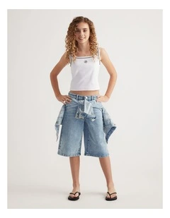 Girls Ava Rib Scoop Tank