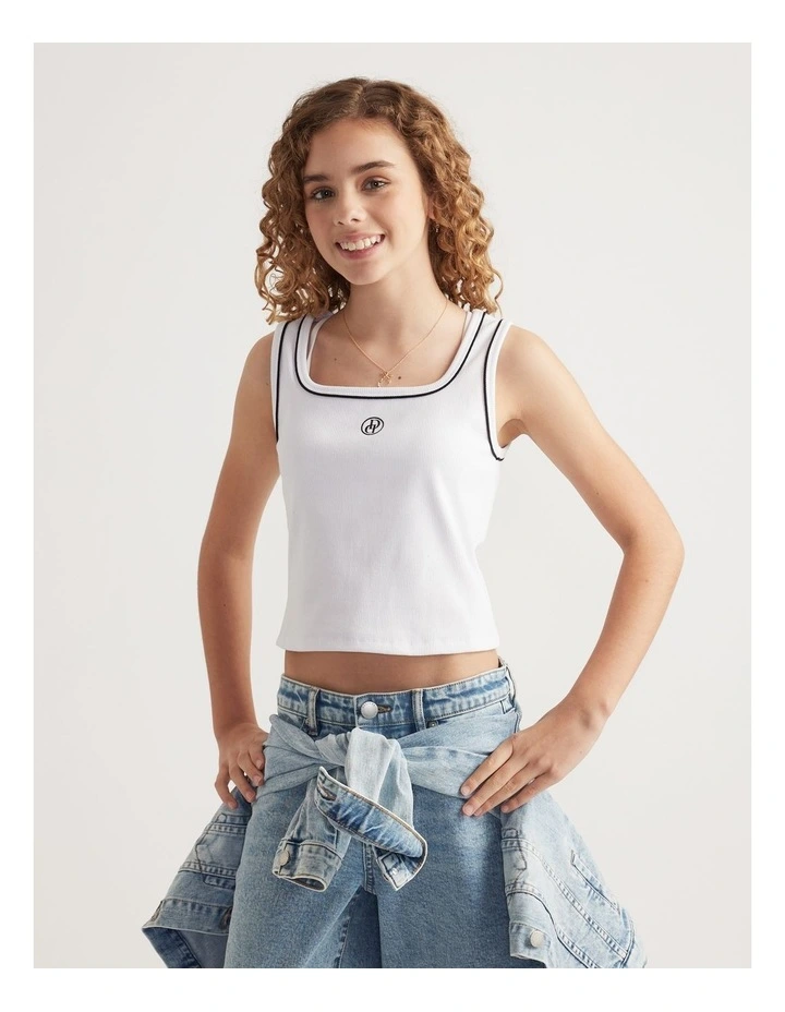 Girls Ava Rib Scoop Tank image 3