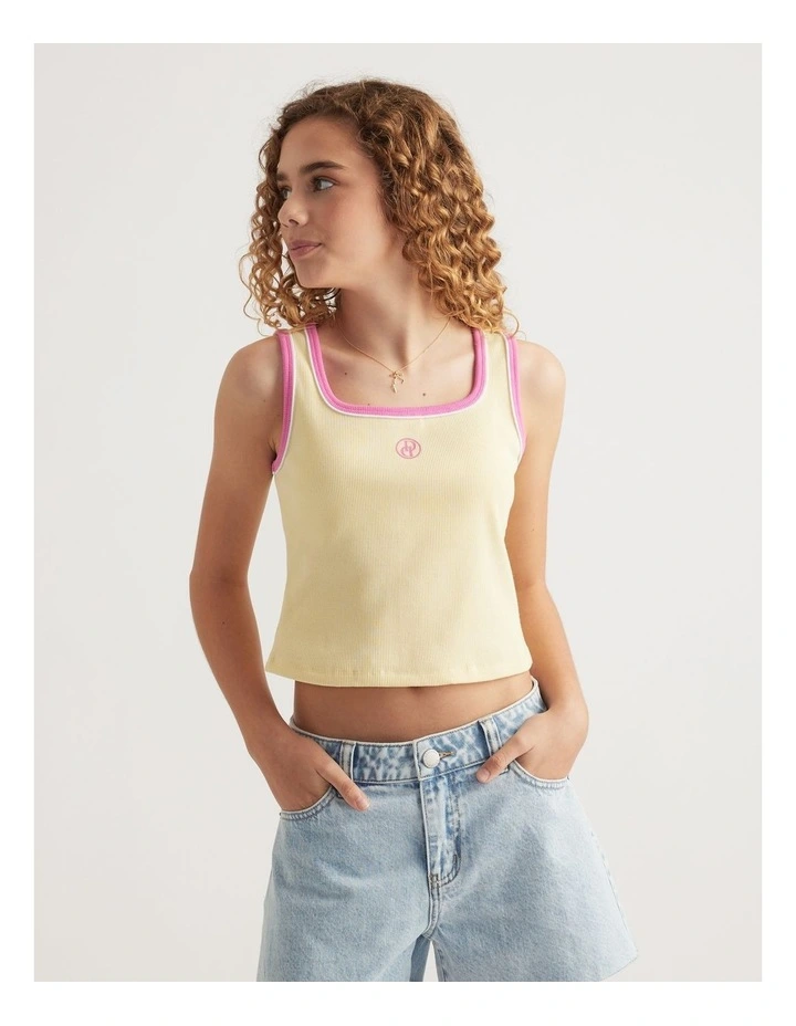 Girls Ava Rib Scoop Tank image 3